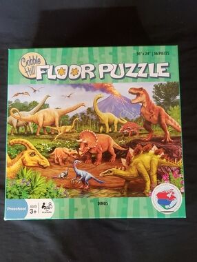 🧩Cobble Hill Green Dinosaur Floor Puzzle - 2 For $18🧩